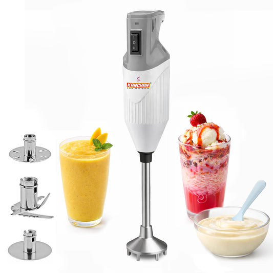Kanchan Majesty Hand Blender for Kitchen - Blending, Whisking, Mincing - 3 Stainless Steel Blades - 160 Watt Copper Mottor ( Energy Saving)