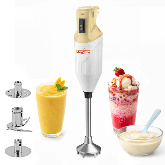 Kanchan Majesty Hand Blender for Kitchen - Blending, Whisking, Mincing - 3 Stainless Steel Blades - 160 Watt Copper Mottor ( Energy Saving)