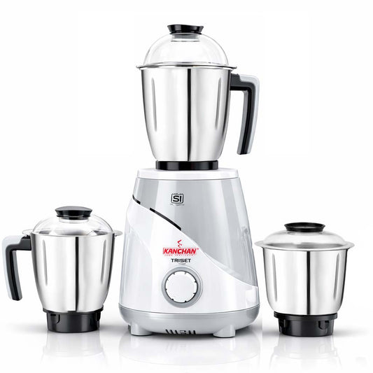 Triset 750 Watt Mixer Grinder - 3 Stainless Steel Jars, Smooth Fine Grinding and Blending - Overload Protection, 2 Yr warranty
