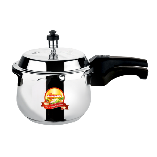 Safari Belly 3 Litre Stainless Steel Cooker | Outer Lid Steel Pressure Cooker for Induction, Gas, Hot Plates, 3 Layer Sandwich Bottom - For 3-4 Person Meal - 5 Year Warranty