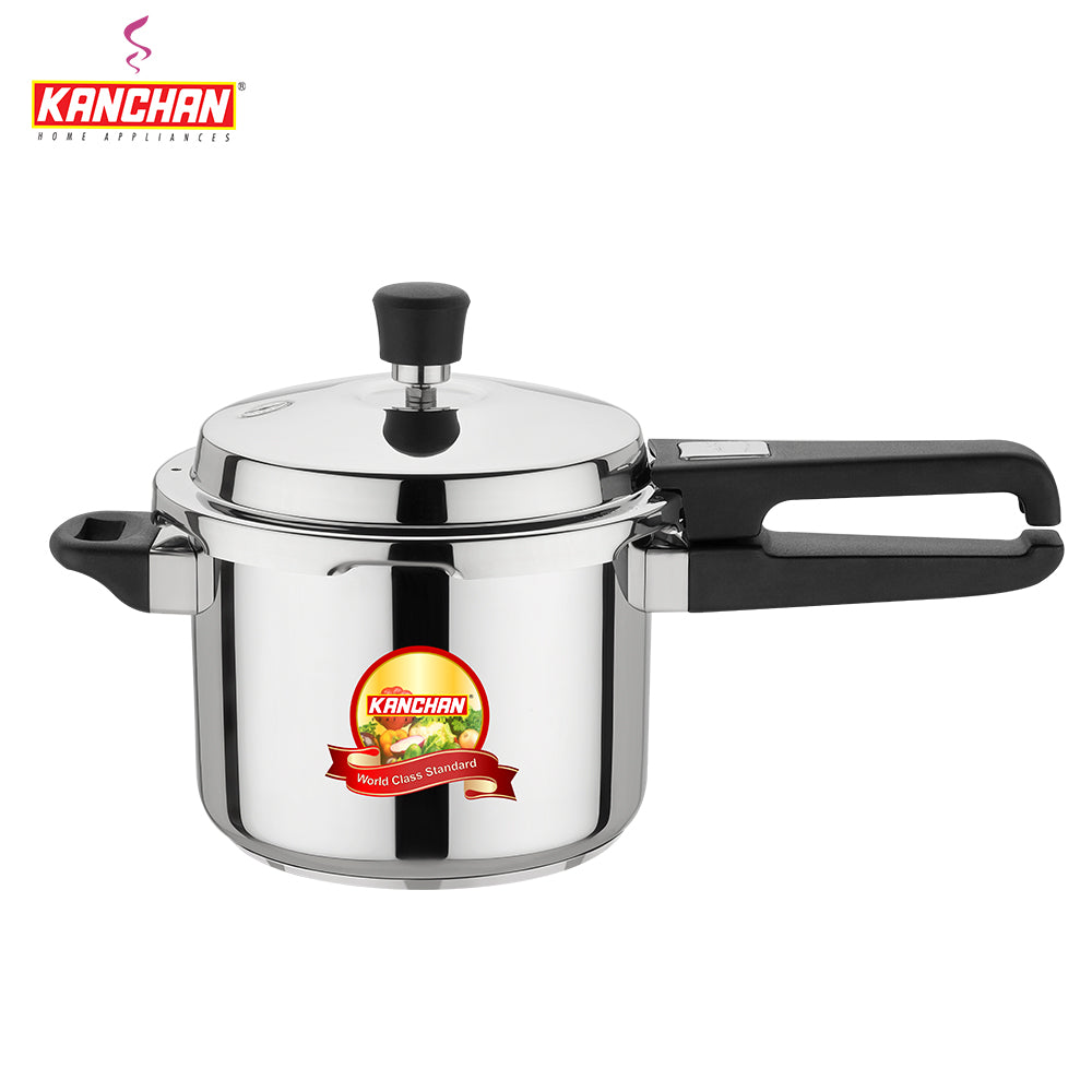 Triply Stainless Steel 3 Litres Pressure Cooker with Outer Lid | Triply Steel Cooker with 3mm 3- Layer Thick Body, for Multi Cooktop Induction, Gas, Hot plate - 5 Year Warranty