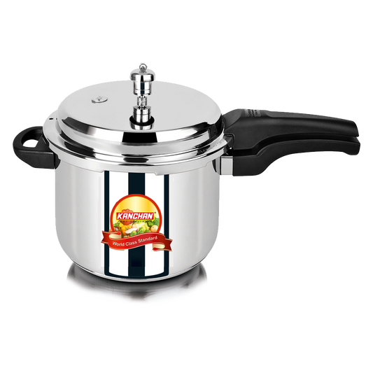 Safari 5 Litre Stainless Steel Cooker | Outer Lid Steel Pressure Cooker for Induction, Gas, Hot Plates, 3 Layer Sandwich Bottom - For 5-7 People - 5 Year Warranty