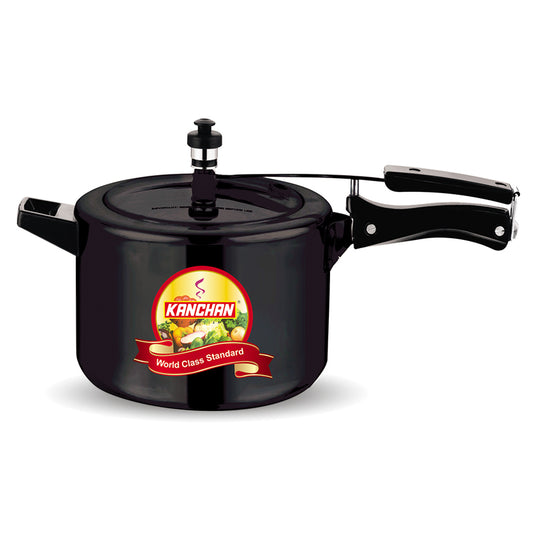 Prime Deluxe 5 Litre Hard Anodised Induction Base Pressure Cooker, Premium Inner Lid Cooker - For 5-6 Person Meal - 5 Year Warranty ISI Certified