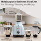 Tiara Plus 650 Watt Juicer Mixer Grinder - 4 Jars ( Stainless Steel 3 Jars + 1 Juicer Jar ) - Fine & Smooth Grind and Blend
