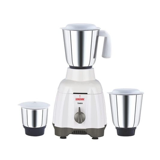Tiara 650 Watt Mixer Grinder with 3 Stainless Steel Jars ( 1.5L Wet, 1L Multi-Purpose, 0.4L Chutney ) - Smooth , Fine Grind & Blend