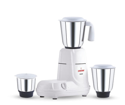 Trimi 650 Watt Mixer Grinder - 3 Steel Jars for Smooth & Fine Grinding, Blending, Overload Protection, SS Blades - 2 Yr Warranty