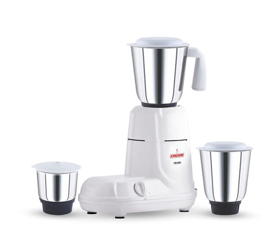 Trimi 650 Watt Mixer Grinder - 3 Steel Jars for Smooth & Fine Grinding, Blending, Overload Protection, SS Blades - 2 Yr Warranty