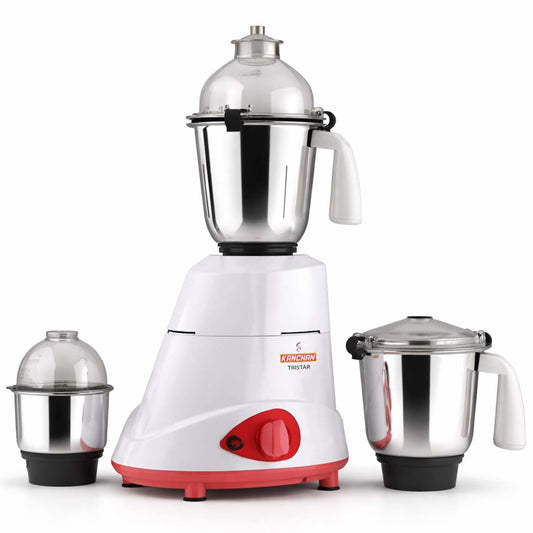 Tristar 750 Watt Mixer Grinder - 3 Stainless Steel Jars with Lid Lock - Copper Motor with 5 Year Warranty