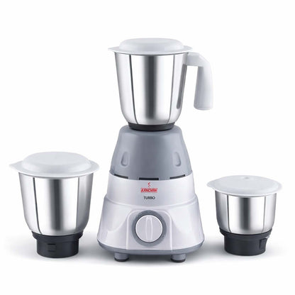 Turbo Mixer Grinder - 650 watt , 3 Jars for Grinding & Blending  ( 1 L Wet & Dry Jar, 1.5 L Liquidizing Jar, 0.4 L Chutney Jar)