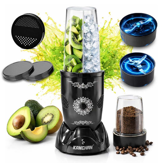 Nutri Blender Mixer Grinder for Smoothie & Juices , 450 Watt Copper Motor, 2 Unbreakable Jars 500ml & 300ml - (2 Jar, 2 Blade - Black) - 1 Year Warranty