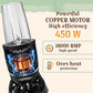 Nutri Blender Mixer Grinder for Smoothie & Juices , 450 Watt Copper Motor, 3 Unbreakable Jars 500ml & 300ml - (3 Jar, 2 Blade - Black) - 1 Year Warranty