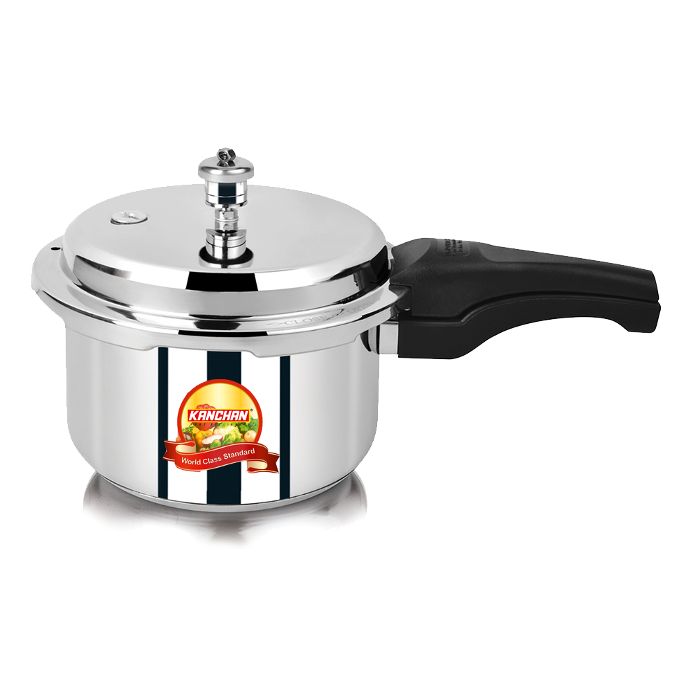 Safari 2 Litre Stainless Steel Cooker | Outer Lid Steel Pressure Cooker for Induction, Gas, Hot Plates, 3 Layer Sandwich Bottom - For 2-3 Person Meal - 5 Year Warranty