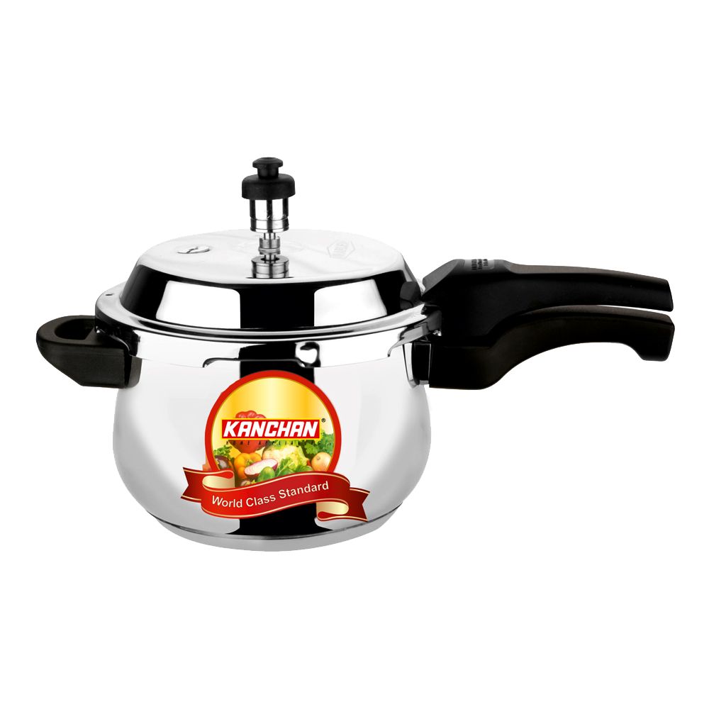 Safari Belly 5 Litre Stainless Steel Cooker | Outer Lid Steel Pressure Cooker for Induction, Gas, Hot Plates, 3 Layer Sandwich Bottom - For 5-7 People - 5 Year Warranty