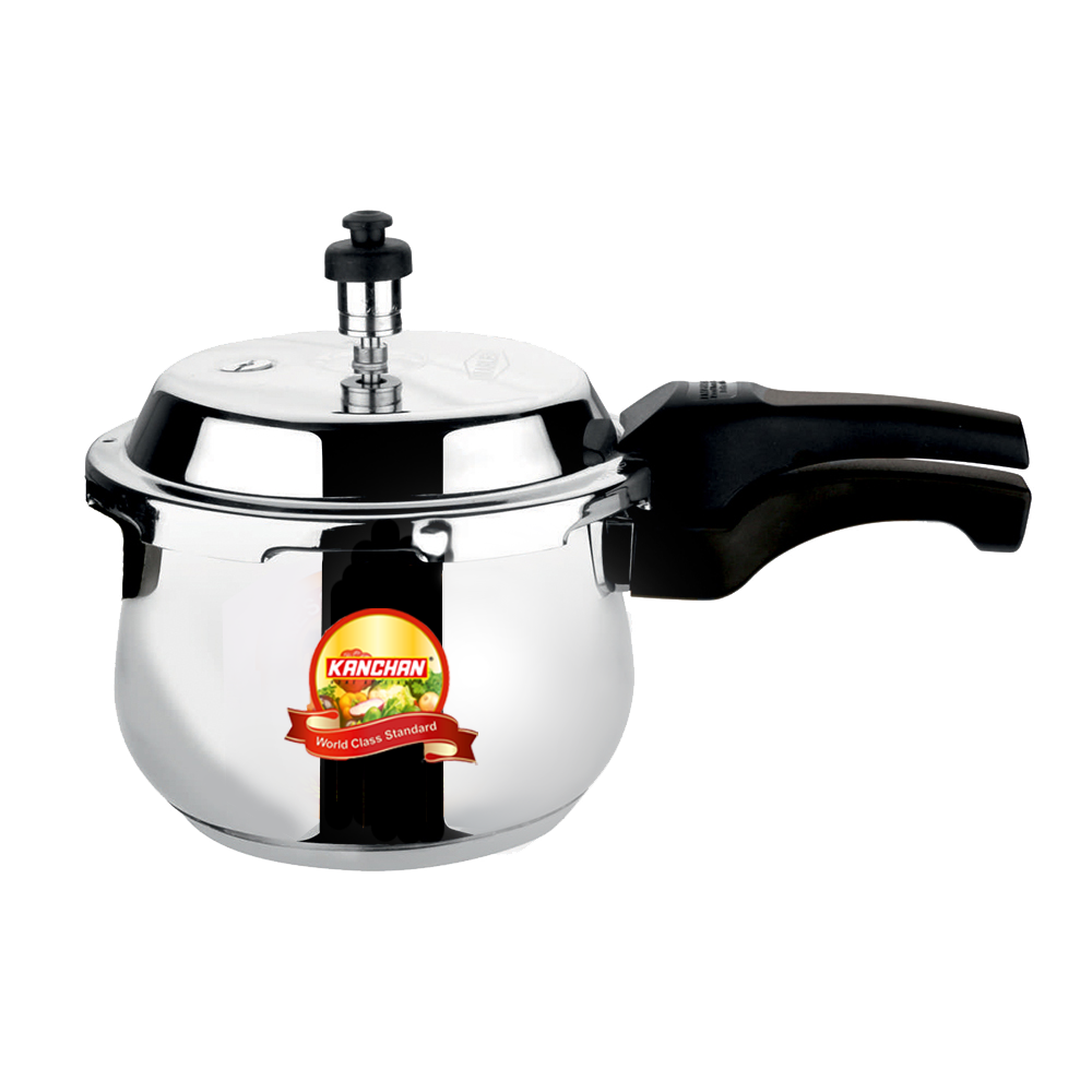 Safari Belly 3 Litre Stainless Steel Cooker | Outer Lid Steel Pressure Cooker for Induction, Gas, Hot Plates, 3 Layer Sandwich Bottom - For 3-4 Person Meal - 5 Year Warranty