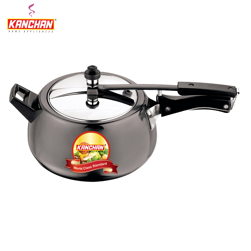 Amaze 3 Litre Hard Anodised Induction Base Pressure Cooker, Premium Stainless Steel Inner Lid Cooker - For Small Meals - 5 Year Warranty ISI Certified