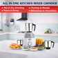 Tiago Plus 750 Watt Mixer Grinder Juicer - 4 Jars ( Stainless Steel 3 Jars + 1 Juicer Jar ) - Fine & Smooth Grind and Blend