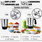 Tigor 500 Watt Mixer Grinder with 3 Stainless Steel Jars - Large Jars ( 1.5L Wet, 1L Multi-Purpose, 0.4L Chutney )