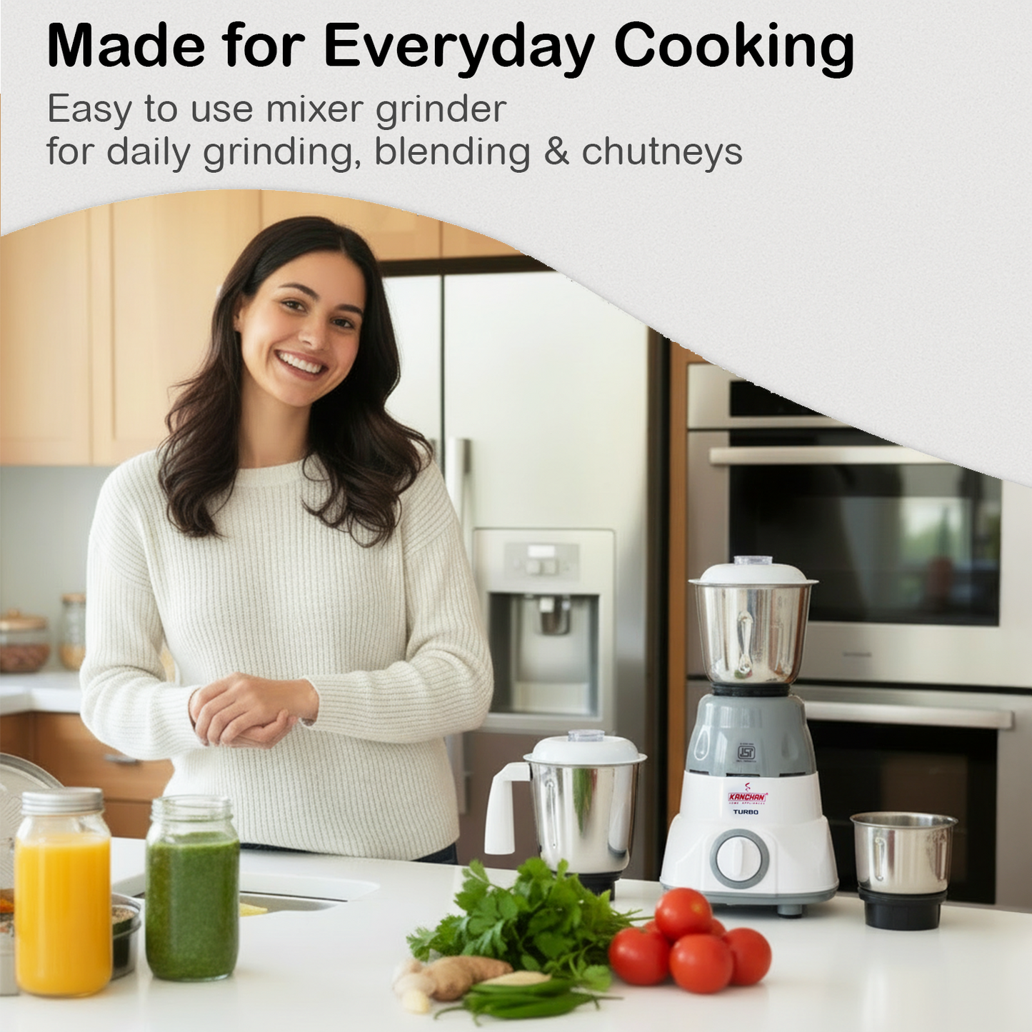 Turbo Mixer Grinder - 650 watt , 3 Jars for Grinding & Blending  ( 1 L Wet & Dry Jar, 1.5 L Liquidizing Jar, 0.4 L Chutney Jar)