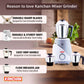 Triset Plus 750 Watt Juicer Mixer Grinder - 4 Jars ( Stainless Steel 3 Jars + 1 Juicer Jar ) - Fine & Smooth Grind and Blend