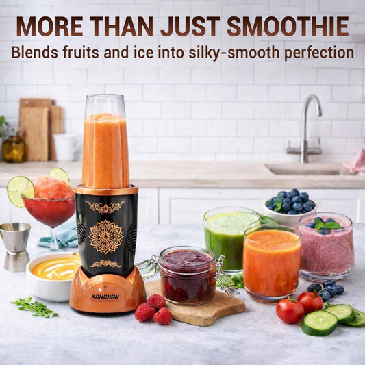 Nutri Blender Mixer Grinder for Smoothie & Juices , 450 Watt Copper Motor, 3 Unbreakable Jars 500ml & 300ml - (3 Jar, 2 Blade - Copper) - 1 Year Warranty